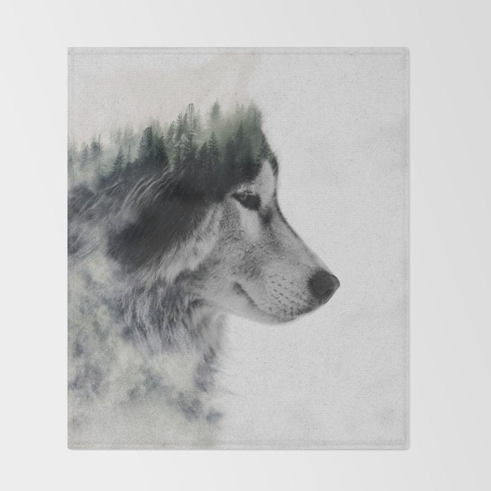 Wolf Stare Throw Blanket Gallery Image 2