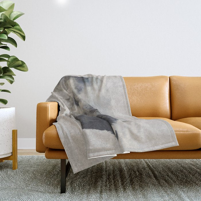 Bison In The Fog Throw Blanket Gallery Image 1
