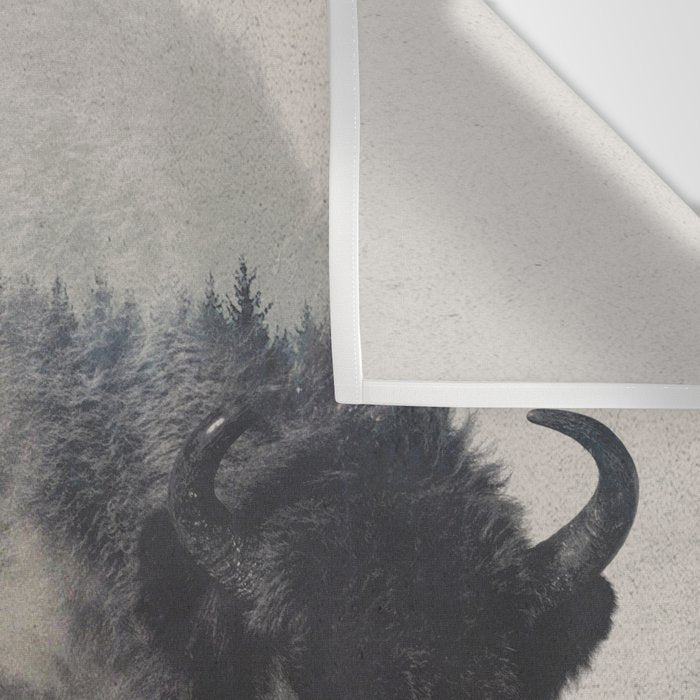 Bison In The Fog Wall Tapestry Gallery Image 3