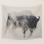 Bison In The Fog Wall Tapestry Gallery Image 4