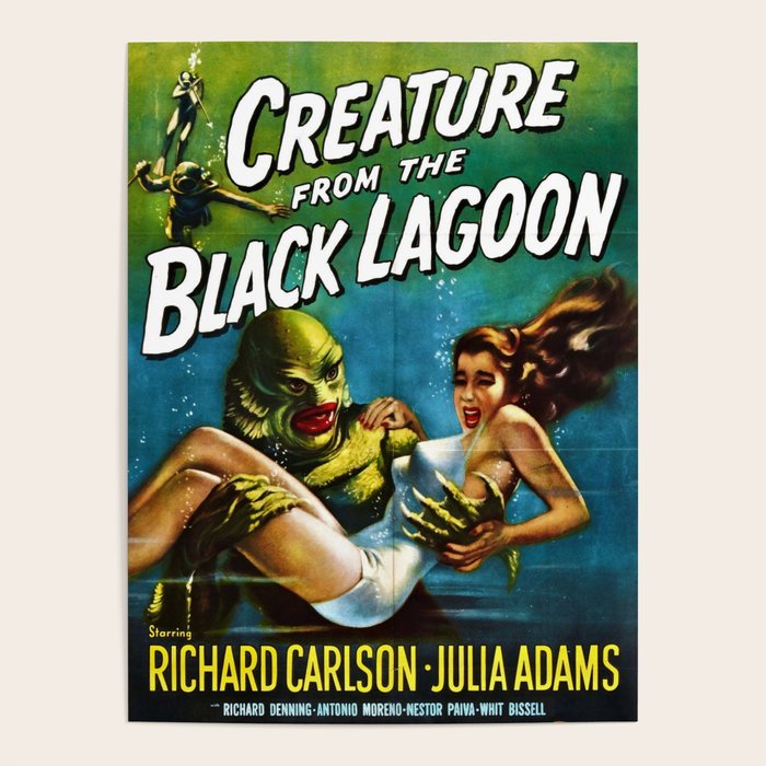 Vintage Creature from the Black Lagoon horror movie lobby theatrical poster card No. 2 green Poster Gallery Image 4