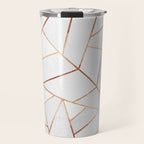 White Stone & Copper Lines Travel Mug Gallery Image 1