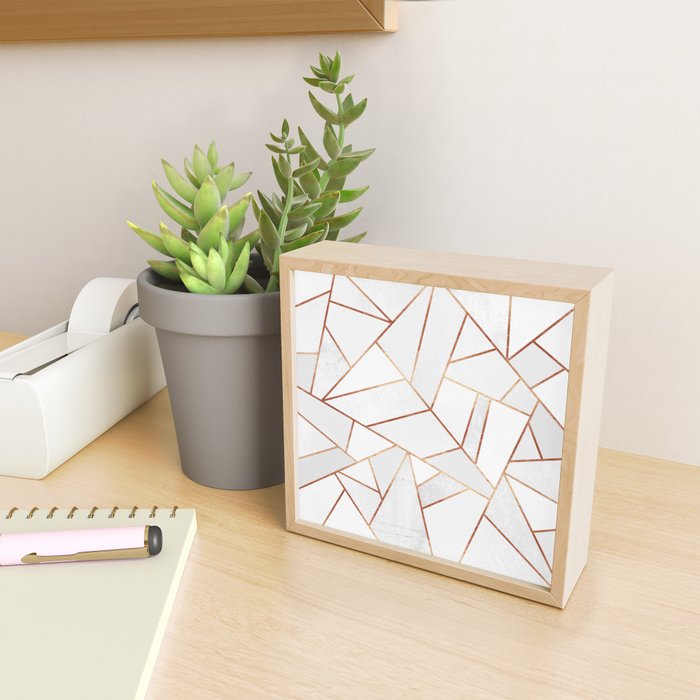 White Stone & Copper Lines Mini Art Print Gallery Image 2