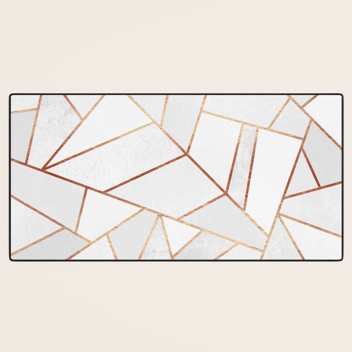 White Stone & Copper Lines Desk Mat Gallery Image 3
