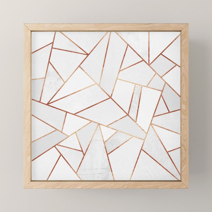 White Stone & Copper Lines Mini Art Print Gallery Image 1