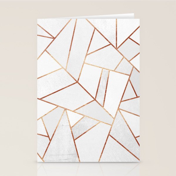 White Stone & Copper Lines Stationery Card Gallery Image 1
