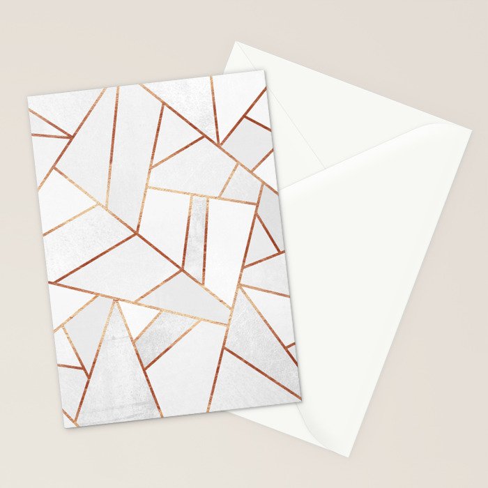 White Stone & Copper Lines Stationery Card Gallery Image 2