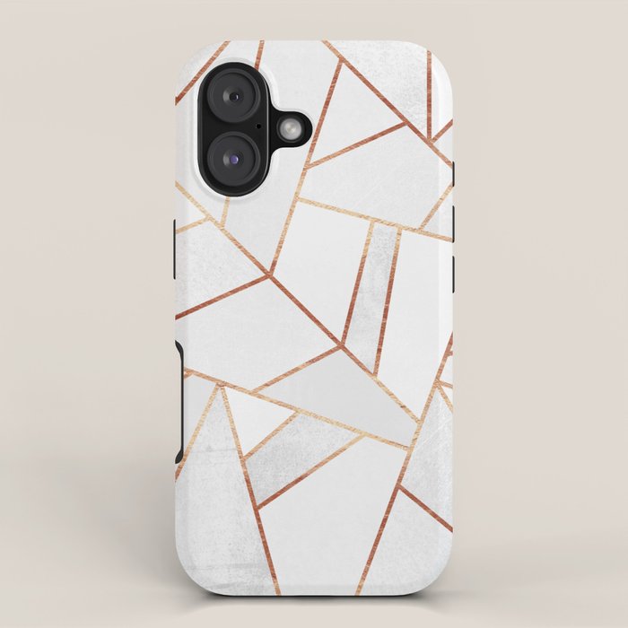 White Stone & Copper Lines iPhone Case Gallery Image 1