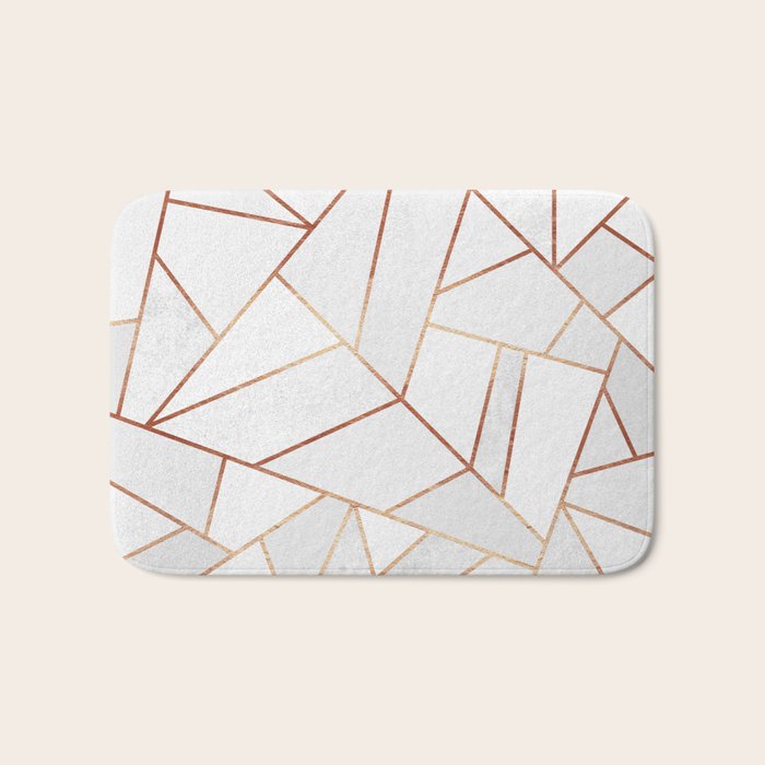 White Stone & Copper Lines Bath Mat Gallery Image 1