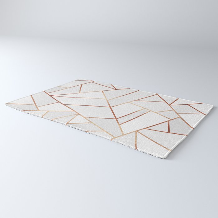White Stone & Copper Lines Rug Gallery Image 3