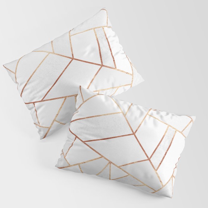 White Stone & Copper Lines Pillow Sham Gallery Image 1