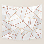 White Stone & Copper Lines Wall Tapestry Gallery Image 4