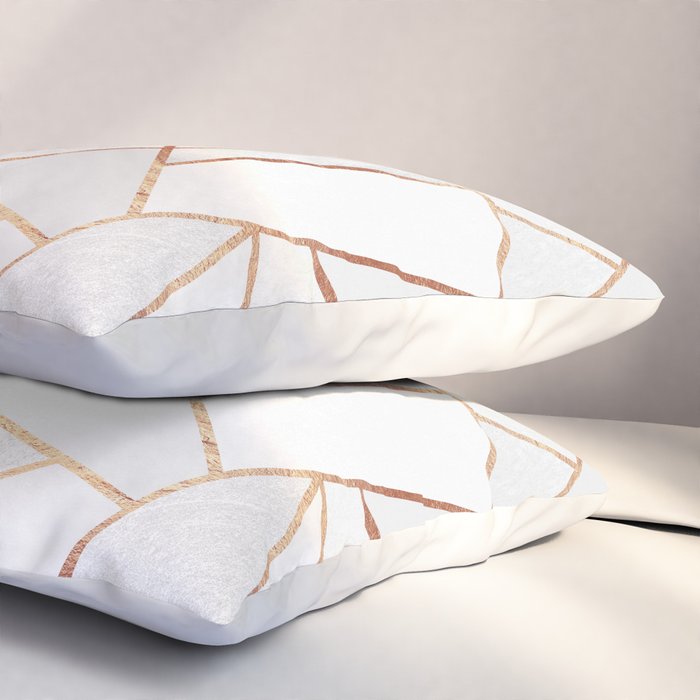 White Stone & Copper Lines Pillow Sham Gallery Image 3
