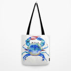 Blue Crab, crab restaurant seafood design art Tote Bag Gallery Image 2