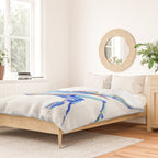 Blue Crab, crab restaurant seafood design art Duvet Cover Gallery Image 2