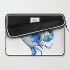 Blue Crab, crab restaurant seafood design art Laptop Sleeve Gallery Image 2