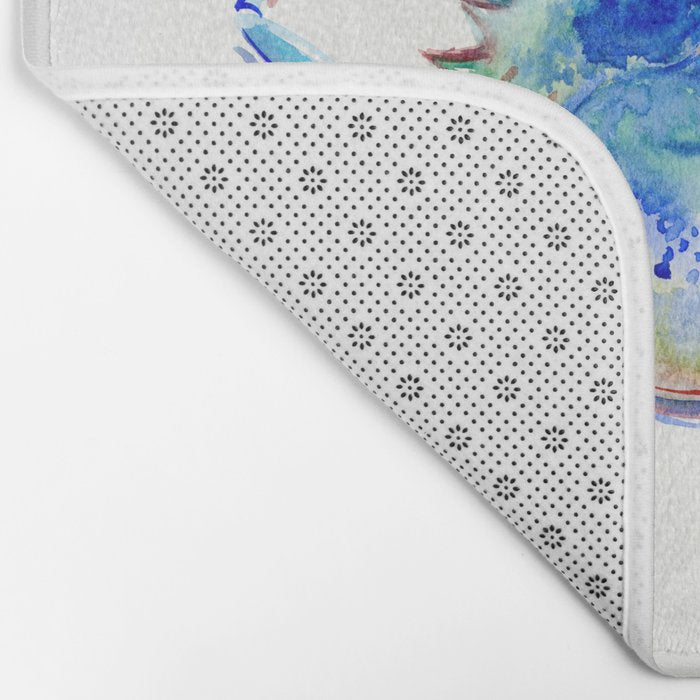 Blue Crab, crab restaurant seafood design art Bath Mat Gallery Image 2