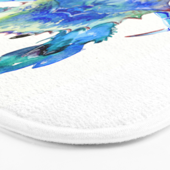 Blue Crab, crab restaurant seafood design art Bath Mat Gallery Image 3