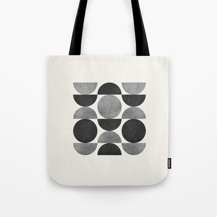 Black grey retro Mid century modern Tote Bag Gallery Image 1
