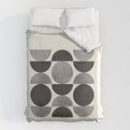 Black grey retro Mid century modern Duvet Cover Gallery Image 6