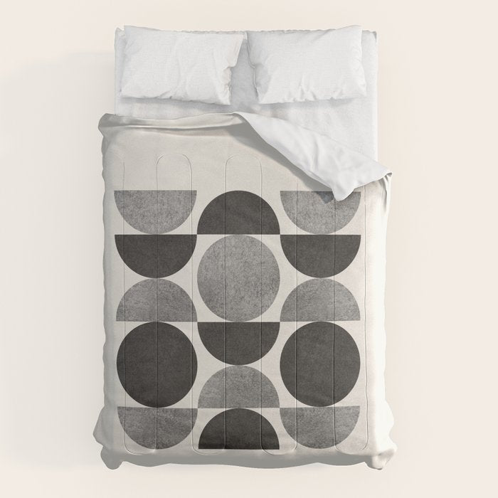 Black grey retro Mid century modern Comforter Gallery Image 1