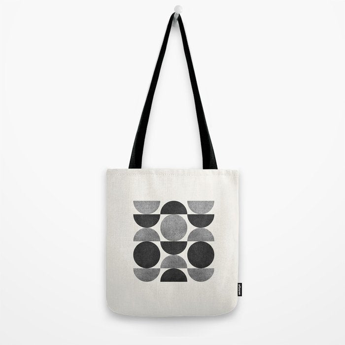 Black grey retro Mid century modern Tote Bag Gallery Image 2