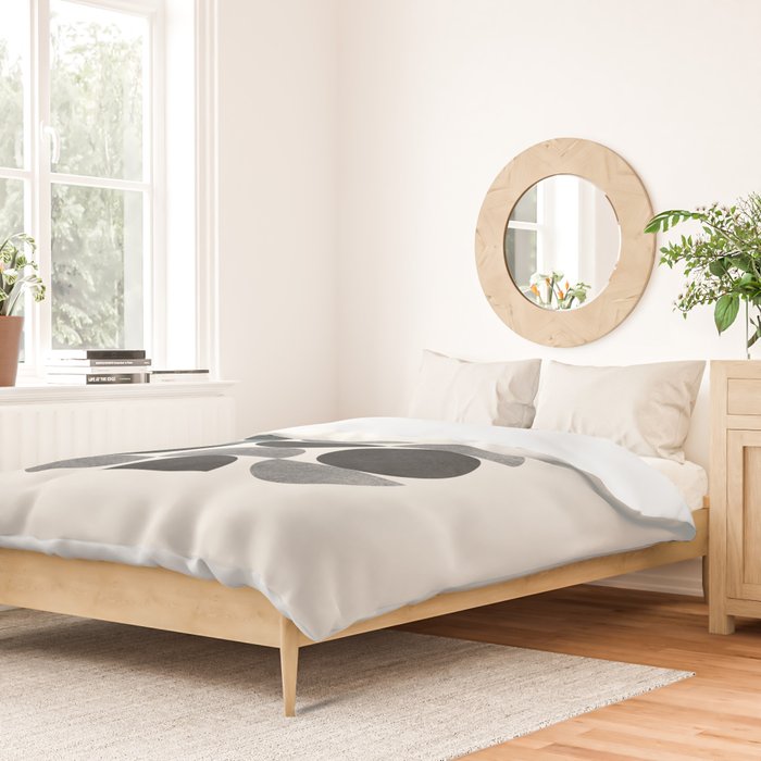 Black grey retro Mid century modern Duvet Cover Gallery Image 2