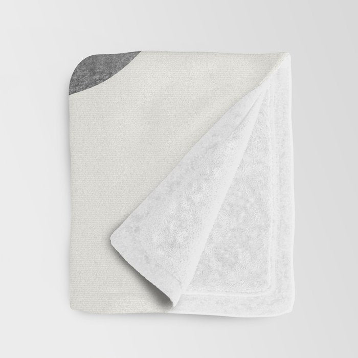 Black grey retro Mid century modern Throw Blanket Gallery Image 3