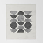 Black grey retro Mid century modern Throw Blanket Gallery Image 2