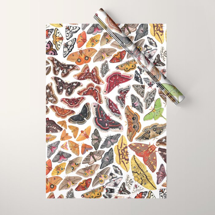 Saturniid Moths of North America Pattern Wrapping Paper Gallery Image 1