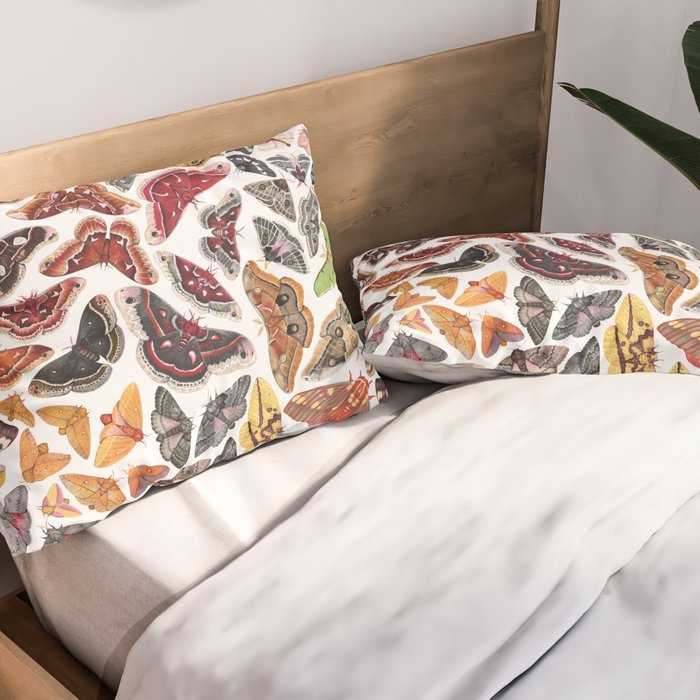Saturniid Moths of North America Pattern Pillow Sham Gallery Image 2