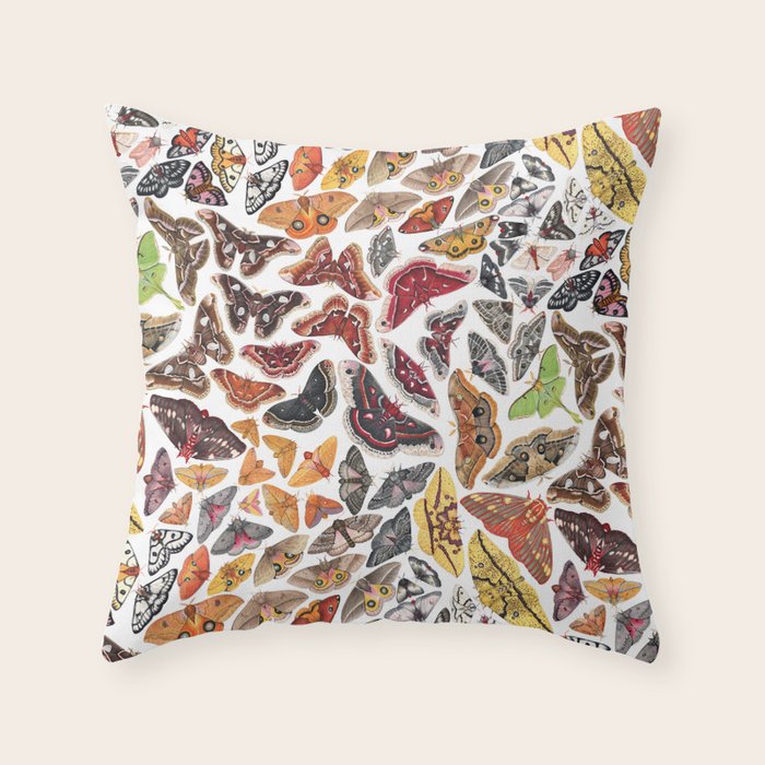 Saturniid Moths of North America Pattern Throw Pillow Gallery Image 6