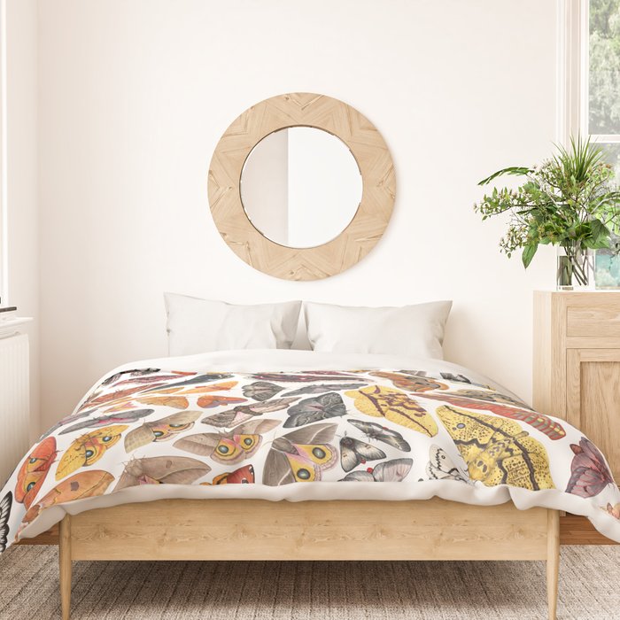 Saturniid Moths of North America Pattern Duvet Cover Gallery Image 3