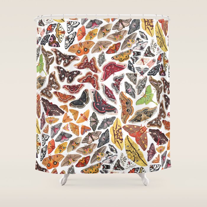 Saturniid Moths of North America Pattern Shower Curtain Gallery Image 1