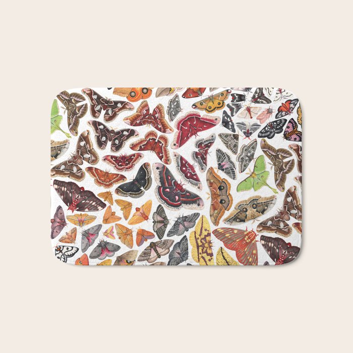Saturniid Moths of North America Pattern Bath Mat Gallery Image 1