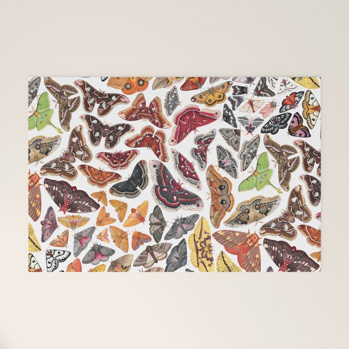Saturniid Moths of North America Pattern Welcome Mat Gallery Image 1