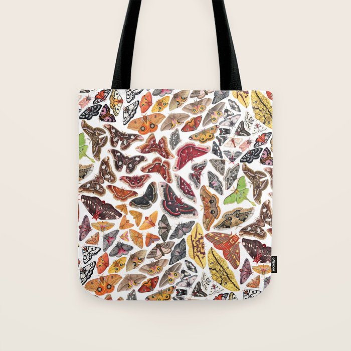 Saturniid Moths of North America Pattern Tote Bag Gallery Image 1