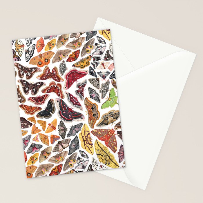 Saturniid Moths of North America Pattern Stationery Card Gallery Image 2