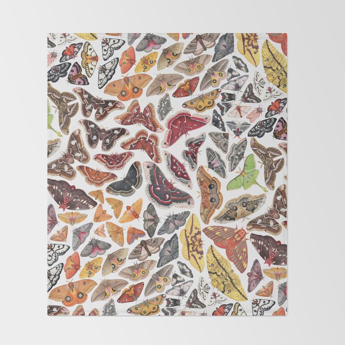 Saturniid Moths of North America Pattern Throw Blanket Gallery Image 2