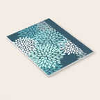 Modern Flowers Print, Teal and White Notebook Gallery Image 3