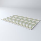 Sage Stripes - Striped Pattern in Sage Green, Almond Beige, Pale Gray, and Cream Rug Gallery Image 3