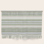 Sage Stripes - Striped Pattern in Sage Green, Almond Beige, Pale Gray, and Cream Wall Hanging Gallery Image 1