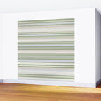 Sage Stripes - Striped Pattern in Sage Green, Almond Beige, Pale Gray, and Cream Wall Mural Gallery Image 2