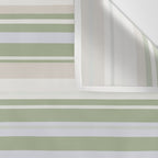 Sage Stripes - Striped Pattern in Sage Green, Almond Beige, Pale Gray, and Cream Wall Tapestry Gallery Image 3
