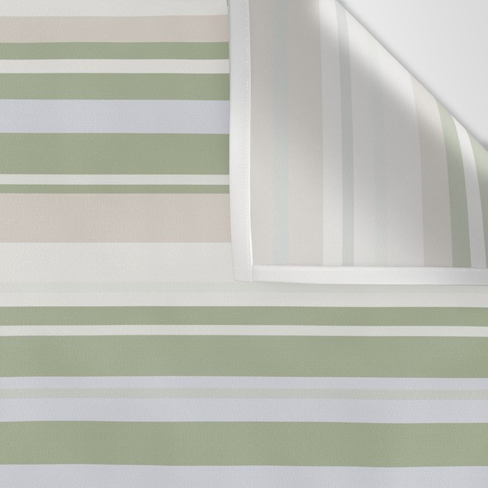 Sage Stripes - Striped Pattern in Sage Green, Almond Beige, Pale Gray, and Cream Wall Tapestry Gallery Image 3
