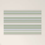 Sage Stripes - Striped Pattern in Sage Green, Almond Beige, Pale Gray, and Cream Welcome Mat Gallery Image 1