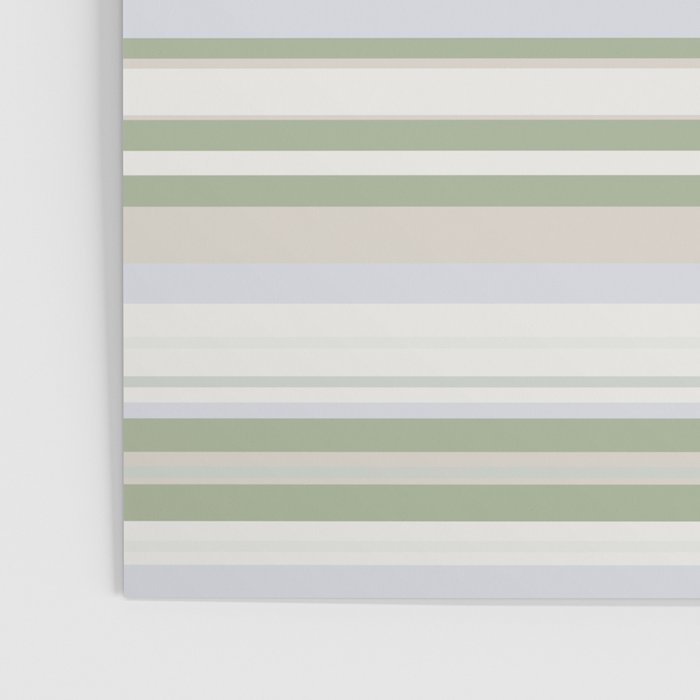 Sage Stripes - Striped Pattern in Sage Green, Almond Beige, Pale Gray, and Cream Poster Gallery Image 3