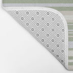 Sage Stripes - Striped Pattern in Sage Green, Almond Beige, Pale Gray, and Cream Bath Mat Gallery Image 2