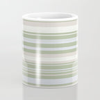 Sage Stripes - Striped Pattern in Sage Green, Almond Beige, Pale Gray, and Cream Coffee Mug Gallery Image 4