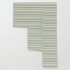 Sage Stripes - Striped Pattern in Sage Green, Almond Beige, Pale Gray, and Cream Wallpaper Gallery Image 3